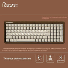 Reccazr R100 Walnut Wooden Mechanical Keyboard – Custom “Tofu” Style - KeyArtisan