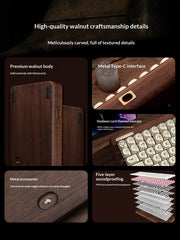 Reccazr R100 Walnut Wooden Mechanical Keyboard – Custom “Tofu” Style - KeyArtisan