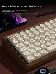 Reccazr R100 Walnut Wooden Mechanical Keyboard – Custom “Tofu” Style - KeyArtisan