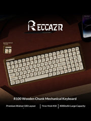 Reccazr R100 Walnut Wooden Mechanical Keyboard – Custom “Tofu” Style - KeyArtisan