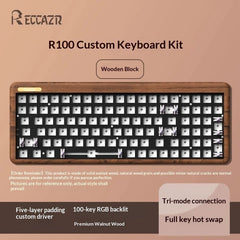 Reccazr R100 Walnut Wooden Mechanical Keyboard – Custom “Tofu” Style - KeyArtisan
