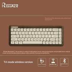 Reccazr R100 Walnut Wooden Mechanical Keyboard – Custom “Tofu” Style - KeyArtisan
