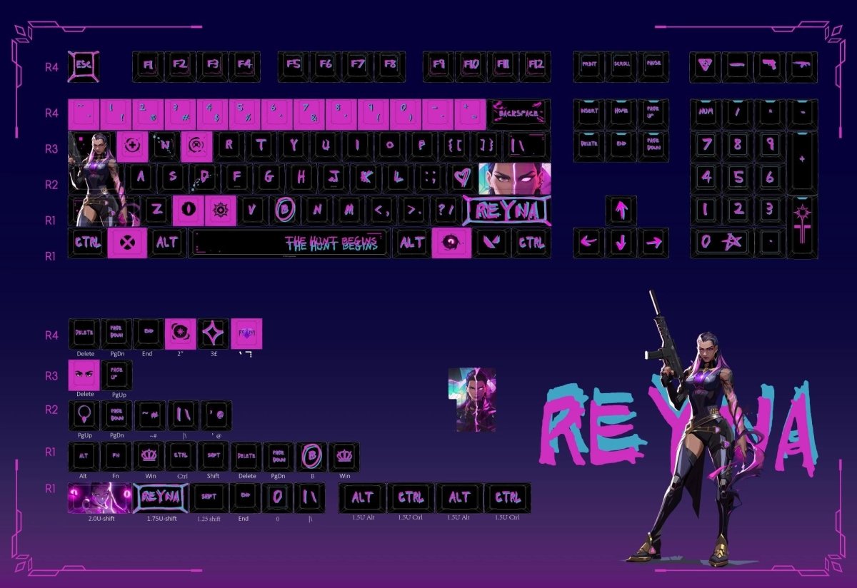 Reyna Valorant Theme Artisan Keycap Set - KeyArtisan
