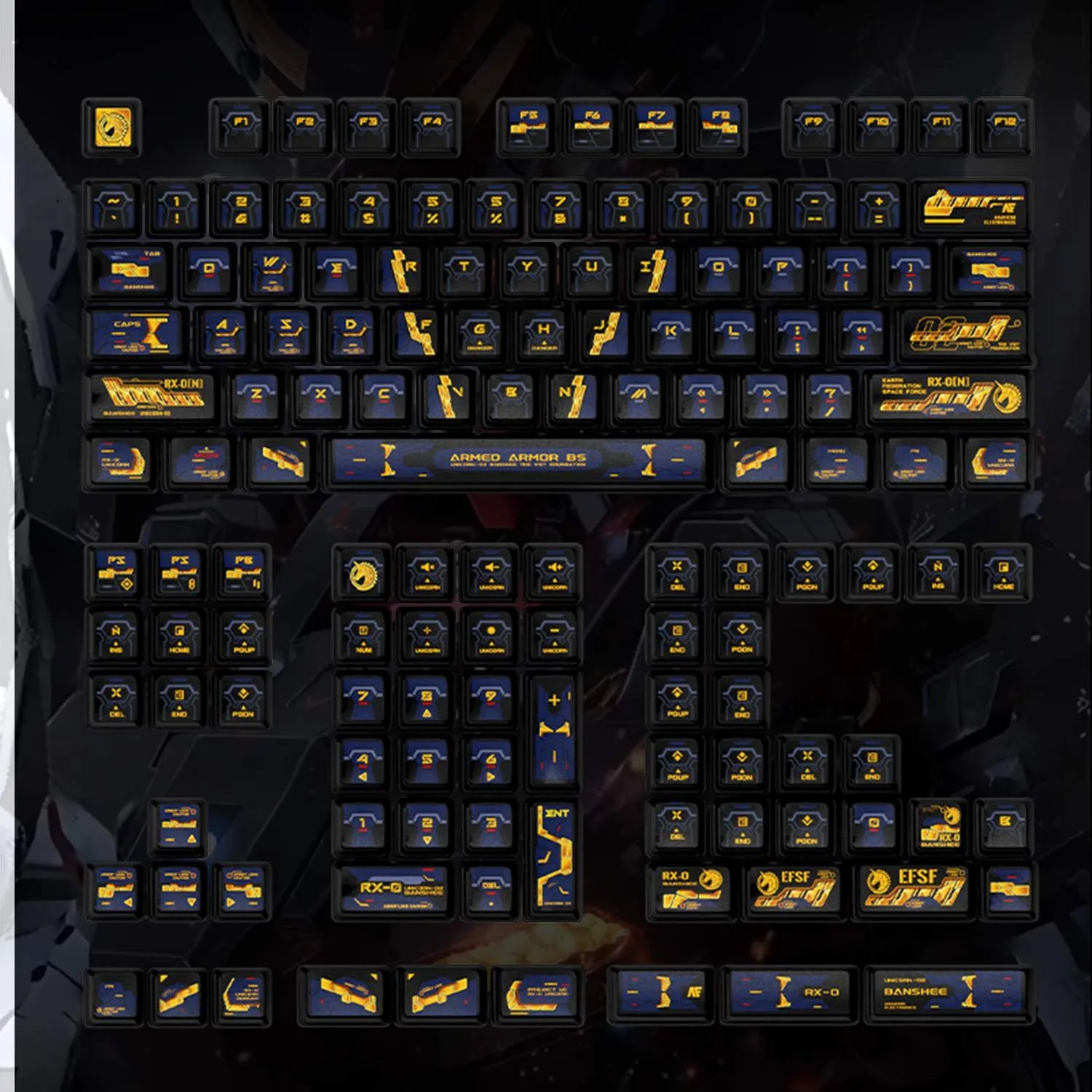Mobile Suit Gundam: RX-0 Unicorn 02 Banshee OEM Keycap Set