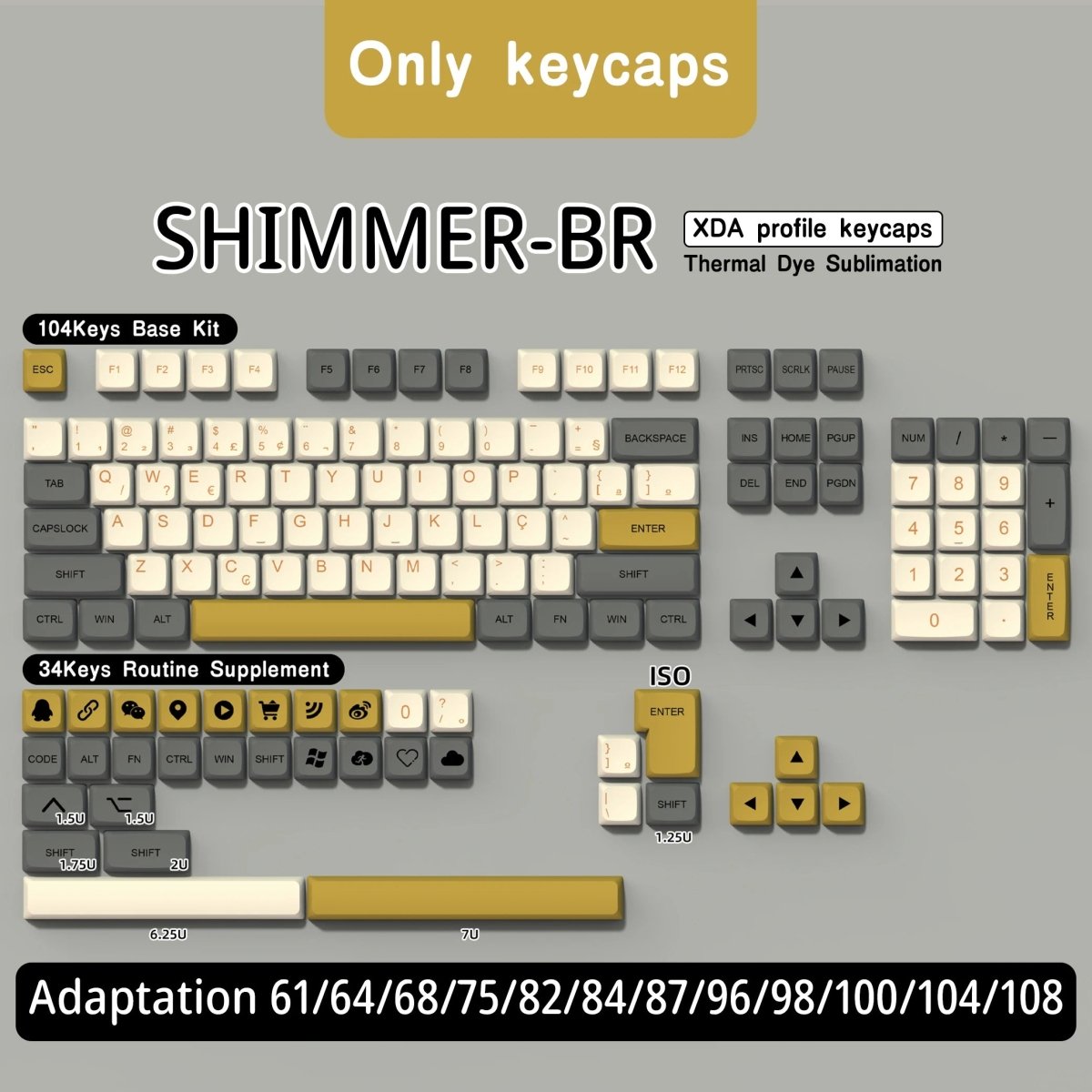 Shimmer Theme PBT XDA Keycap Set - KeyArtisan