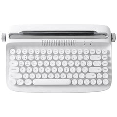YUNZII Retro Typewriter Wireless BT Keyboard – YUNZII ACTTO B303, Membrane Keyboard, Ergonomic Round Keys, Multi-Device, Adjustable Stand, Hotkeys, AAA Battery Powered