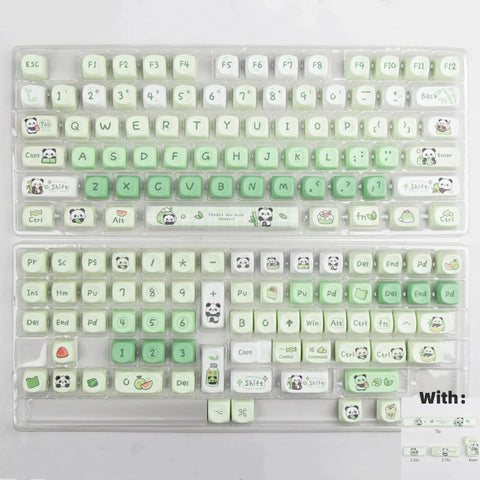 146-Key SOA Profile Cute Panda Green Theme Keycap Set