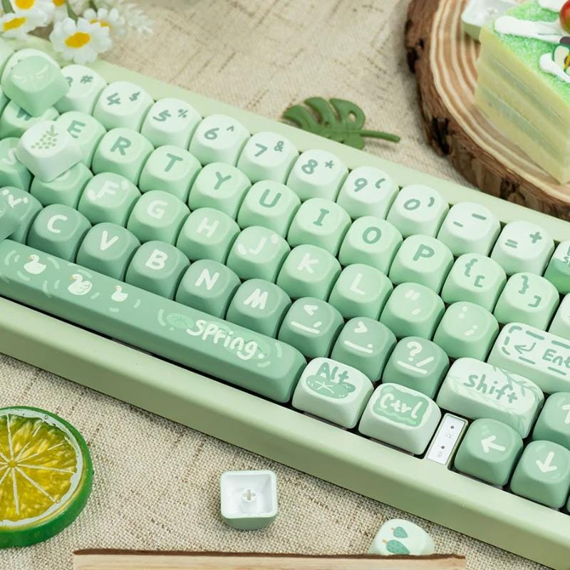 Spring Pastel Green Keycap Set - KeyArtisan® - KeyArtisan