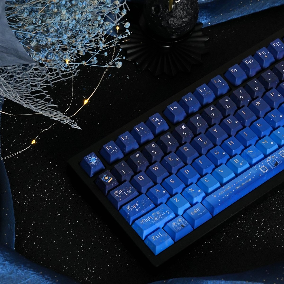 Starry Night Corridor - Themed Gradient Keycap Set - KeyArtisan
