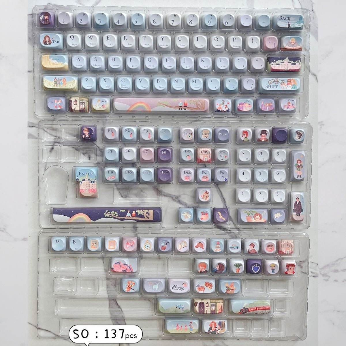 Storybook Pastel Magic Artisan Keycap Set - KeyArtisan