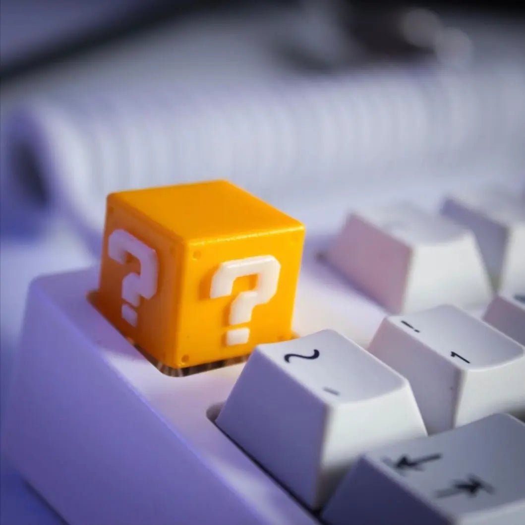 Super Mario Keycap – Light - Up Question Box & Coin Design - KeyArtisan