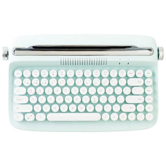 YUNZII Retro Typewriter Wireless BT Keyboard – YUNZII ACTTO B303, Membrane Keyboard, Ergonomic Round Keys, Multi-Device, Adjustable Stand, Hotkeys, AAA Battery Powered