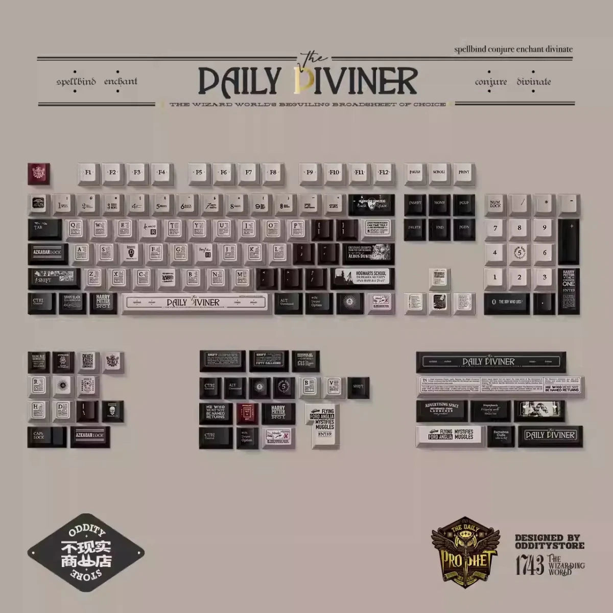 The Daily Prophet | Harry Potter Theme Keycap Set - KeyArtisan® - KeyArtisan
