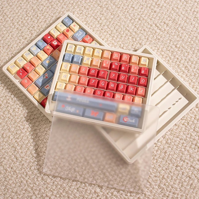 Three Layer Keycap Storage With Frosted Lid - KeyArtisan
