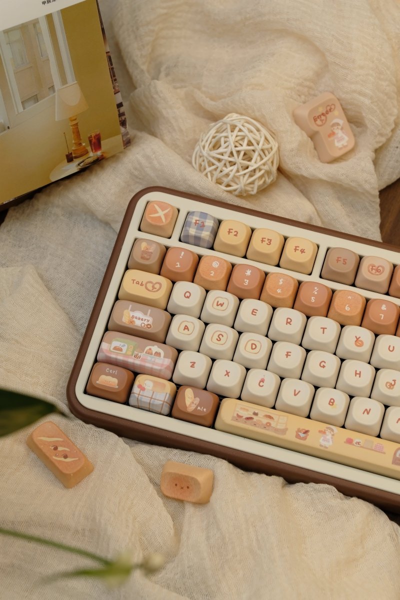 Toasted Bread - Themed Cute Cherry / MOA Profile PBT Keycap Set - KeyArtisan