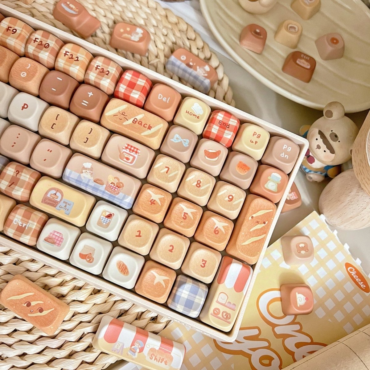 Toasted Bread - Themed Cute Cherry / MOA Profile PBT Keycap Set - KeyArtisan