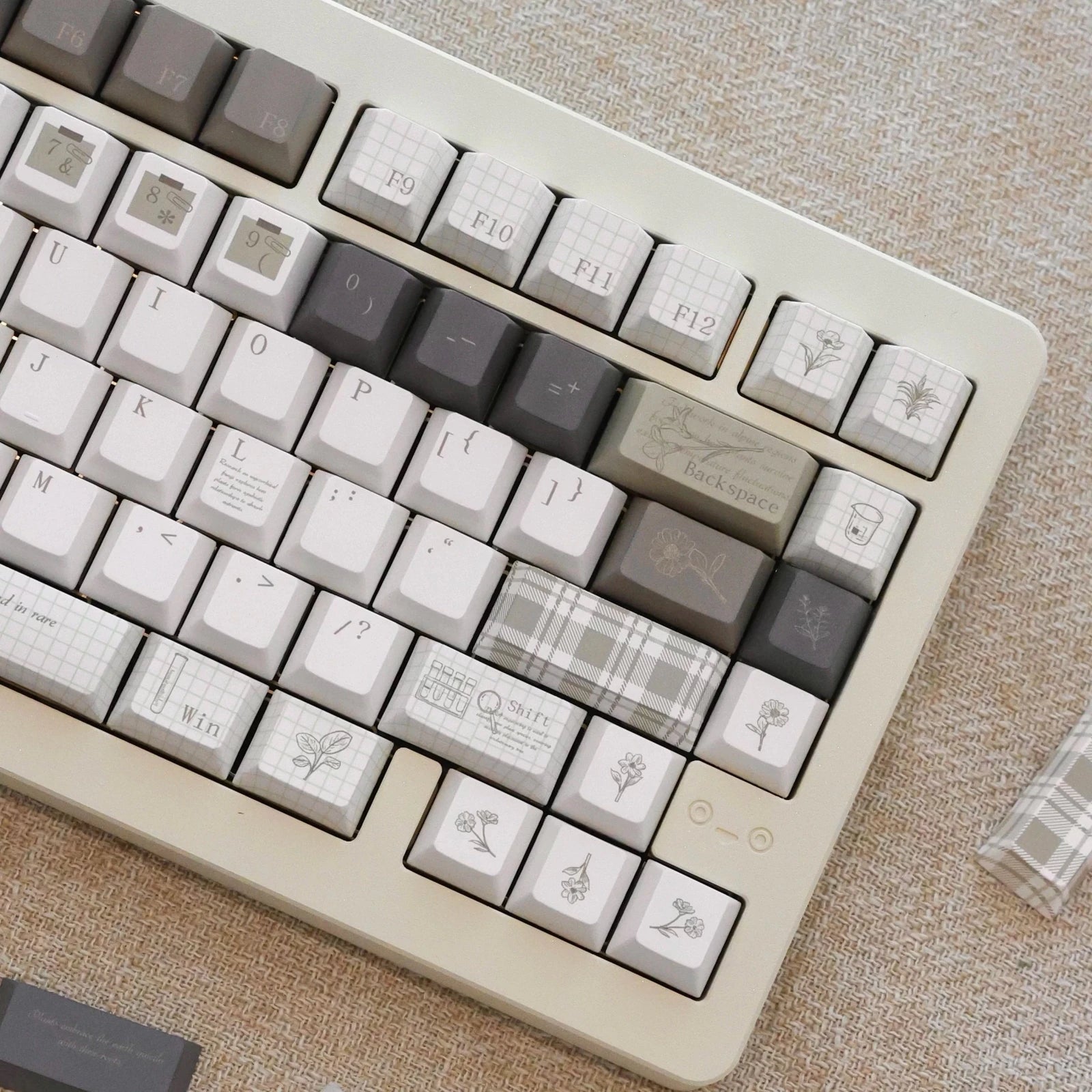 Vintage Botanist Milk Coffee Keycap Set - KeyArtisan