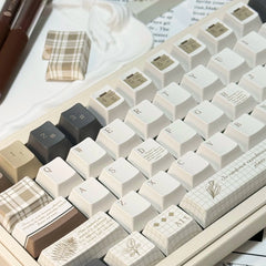 Vintage Botanist Milk Coffee Keycap Set - KeyArtisan