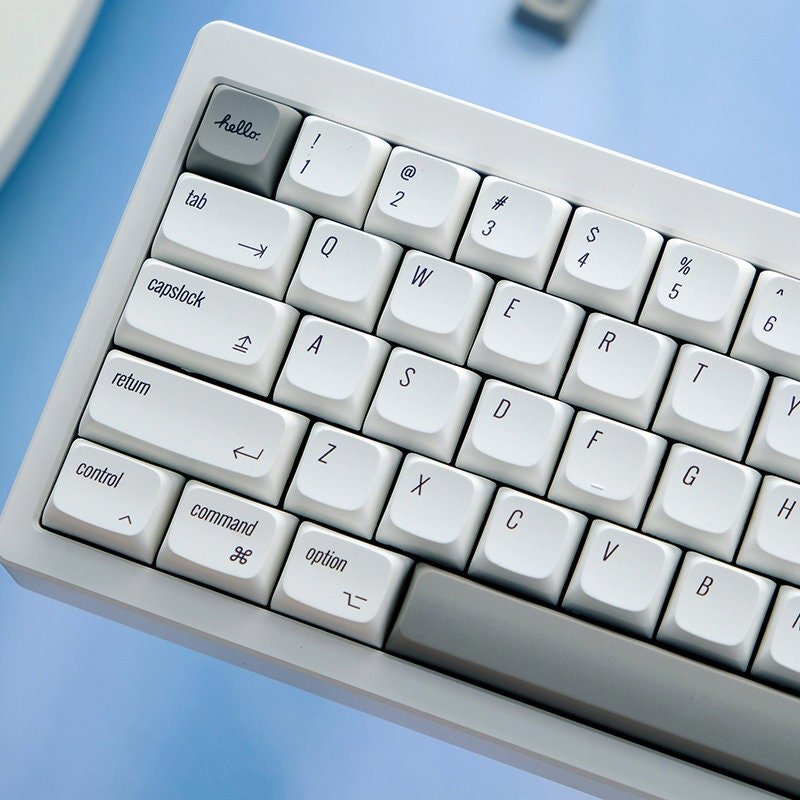White Mac Theme Simple XDA PBT Keycap Set - KeyArtisan