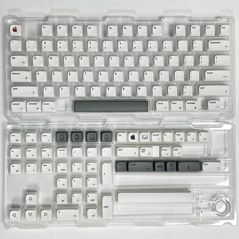 White Mac Theme Simple XDA PBT Keycap Set - KeyArtisan