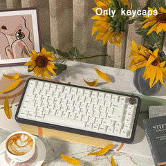 White Minimalism Theme PBT XDA Keycap Set - KeyArtisan