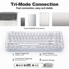 Wireless Clear 68% RGB Mechanical Keyboard – YUNZII X71 - KeyArtisan