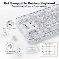 Wireless Clear 68% RGB Mechanical Keyboard – YUNZII X71 - KeyArtisan