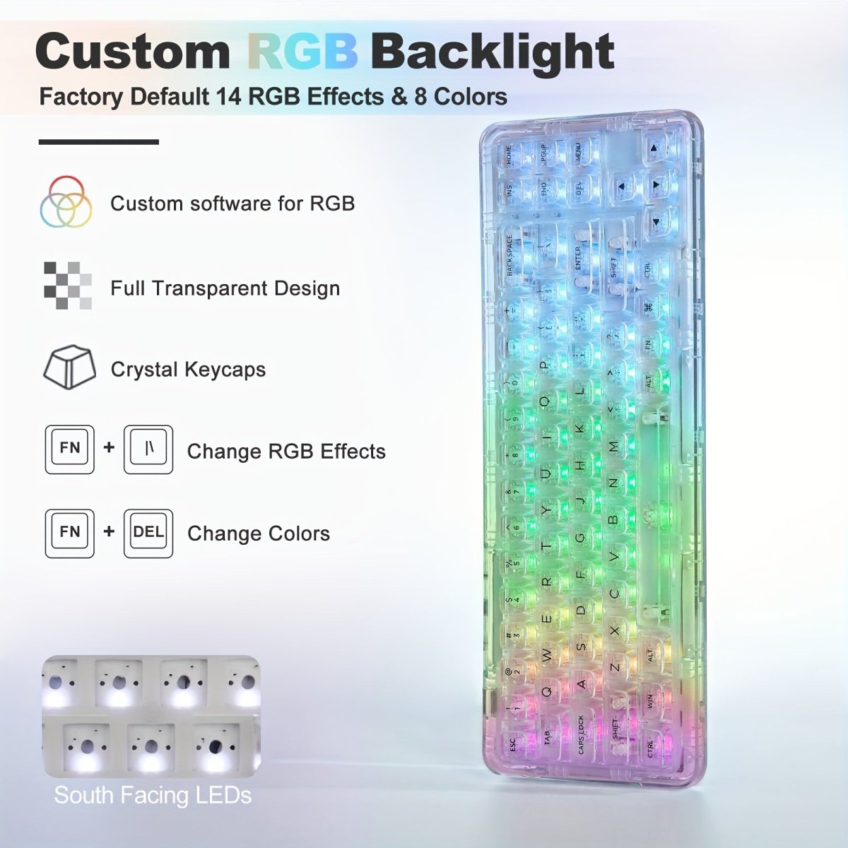 Wireless Clear 68% RGB Mechanical Keyboard – YUNZII X71 - KeyArtisan