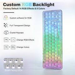 Wireless Clear 68% RGB Mechanical Keyboard – YUNZII X71 - KeyArtisan