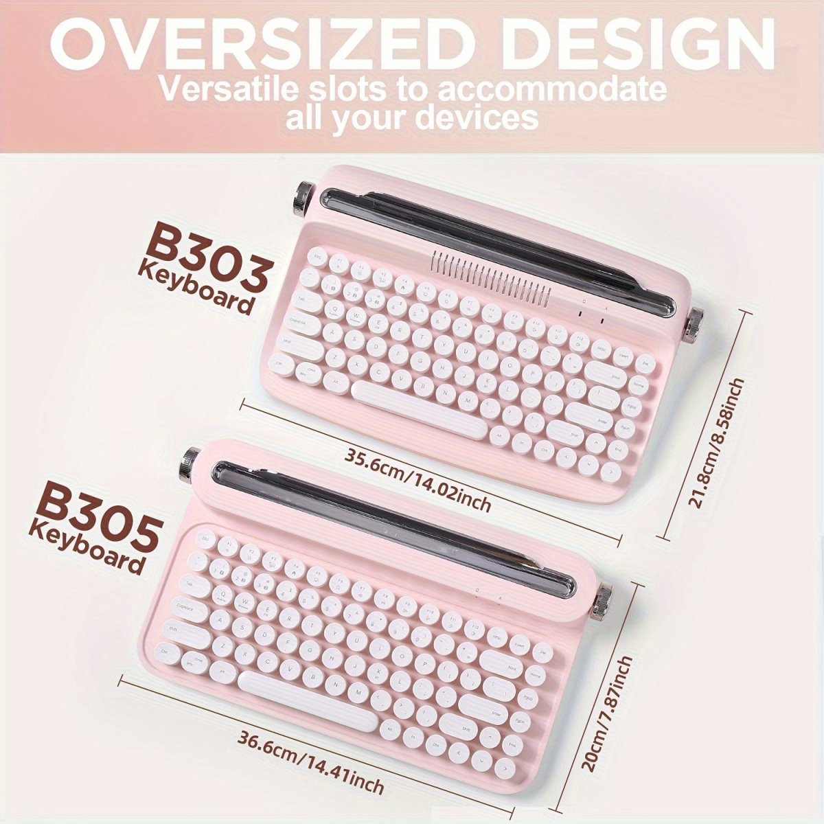 Wireless Typewriter 75% Bluetooth Keyboard, YUNZII ACTTO B303/B305