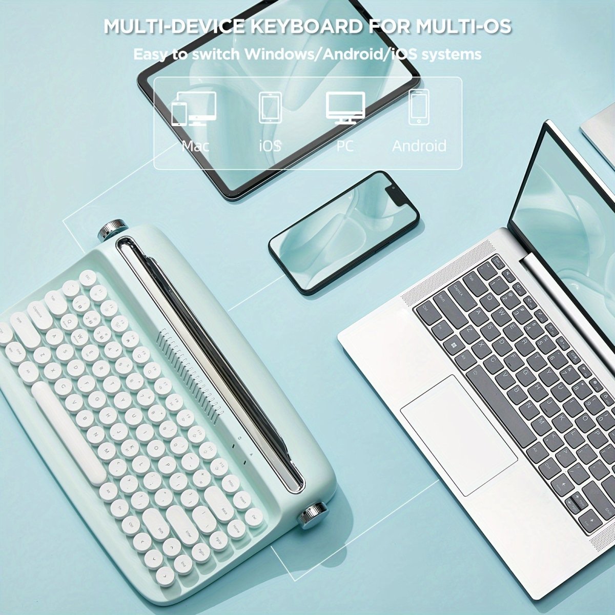 Wireless Typewriter 75% Bluetooth Keyboard, YUNZII ACTTO B303/B305 - KeyArtisan