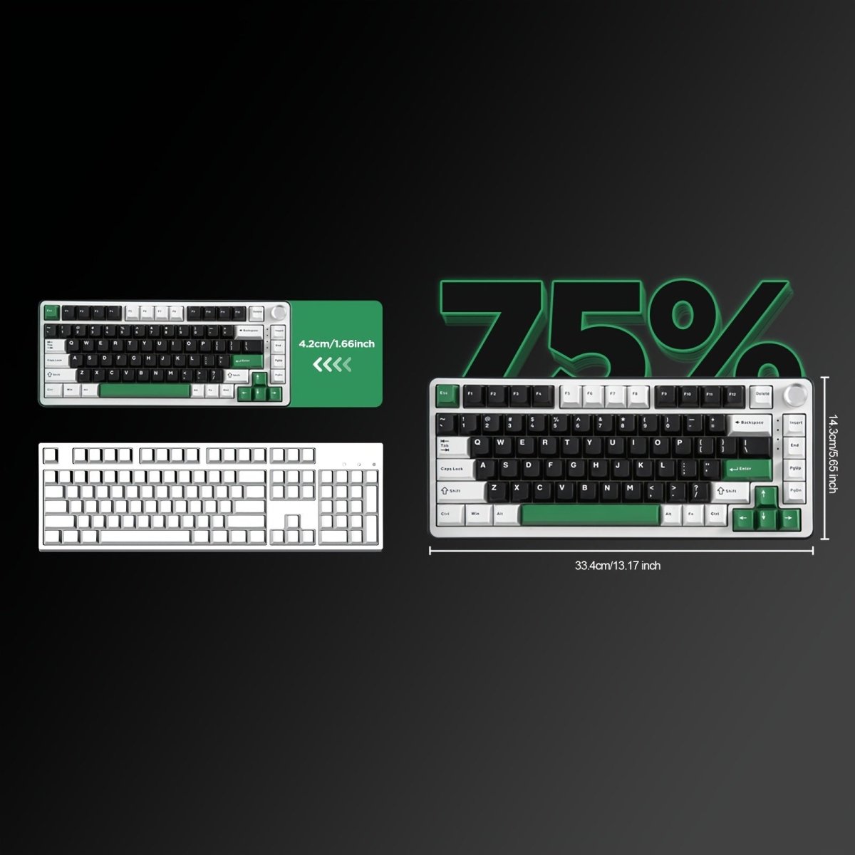 YUNZII B75 PRO Compact 75% Wireless Mechanical Keyboard - KeyArtisan