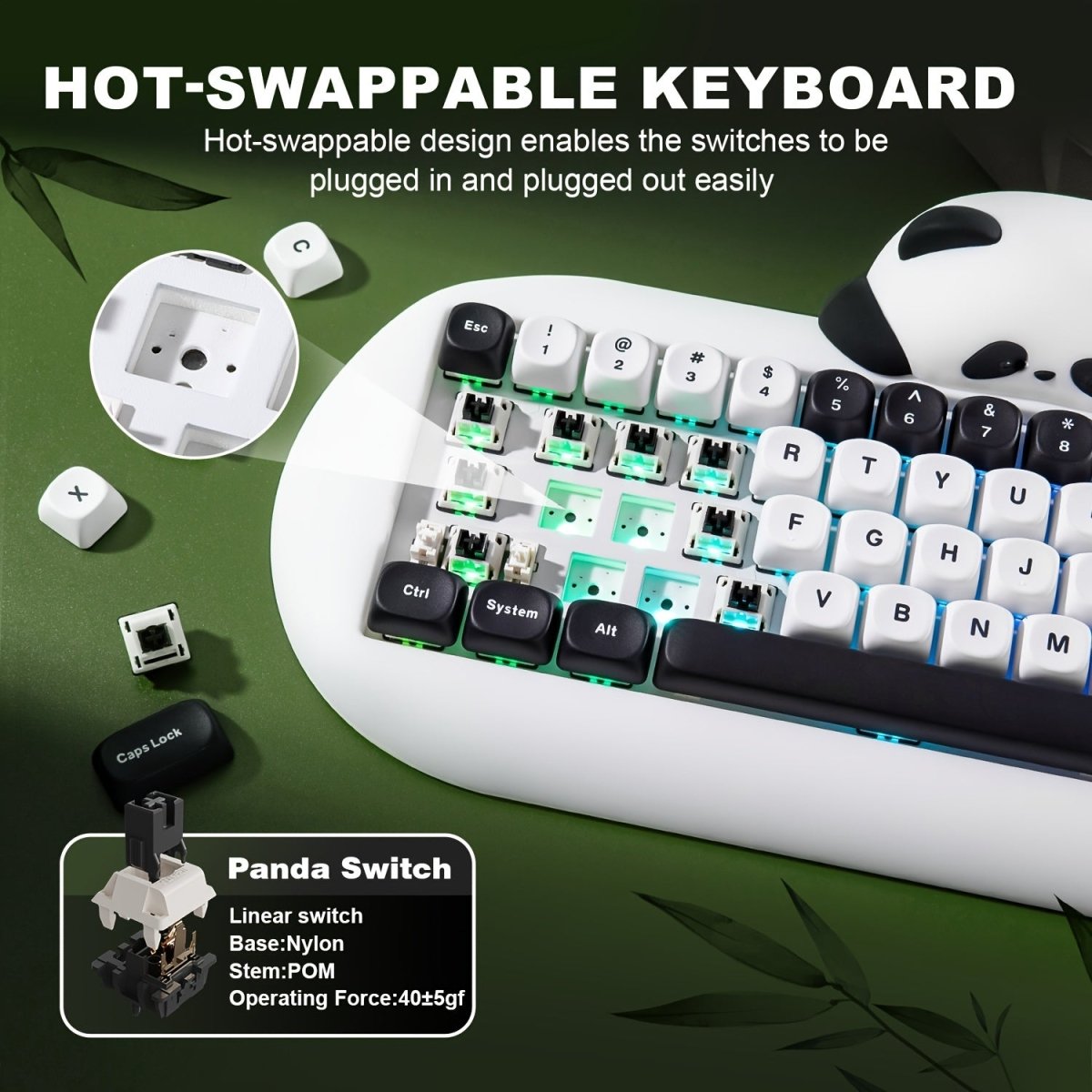YUNZII C68 Panda Wireless Mechanical Keyboard - KeyArtisan