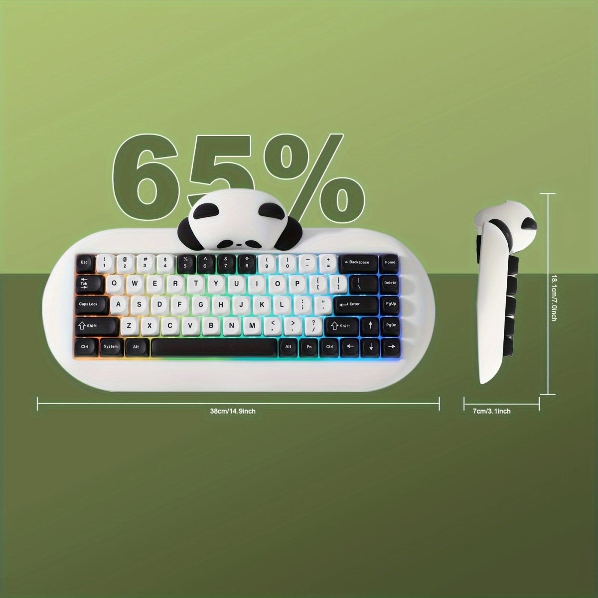 YUNZII C68 Panda Wireless Mechanical Keyboard - KeyArtisan