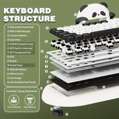 YUNZII C68 Panda Wireless Mechanical Keyboard - KeyArtisan