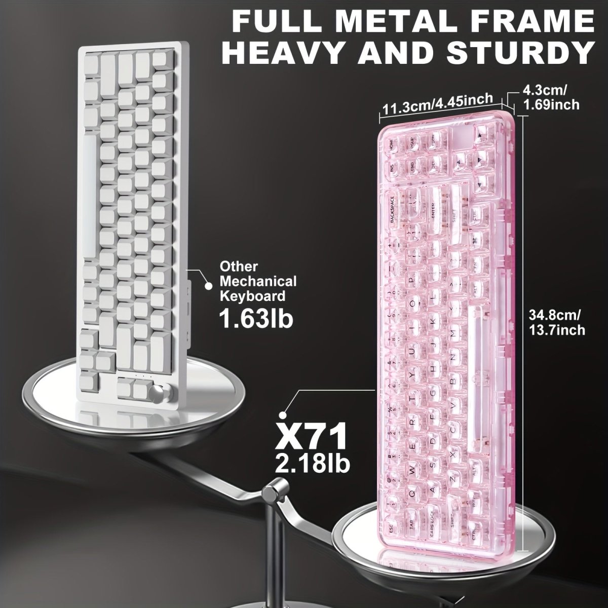 YUNZII X71 Clear Mechanical Keyboard - Tri - Mode - KeyArtisan
