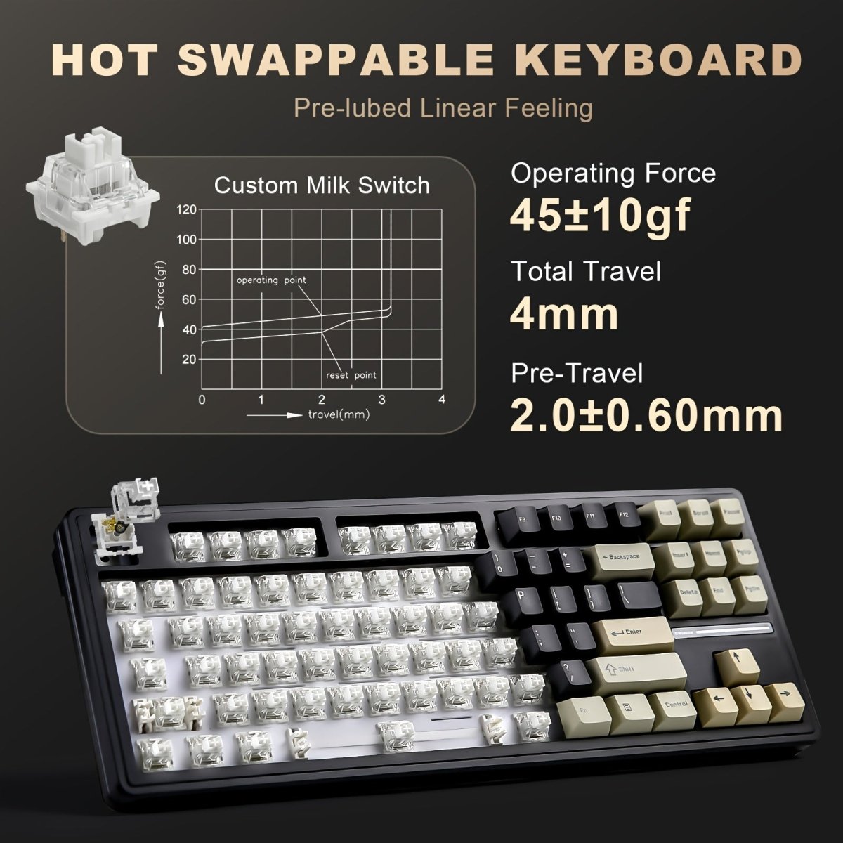 YUNZII YZ87 TKL Compact 75% Mechanical Keyboard - KeyArtisan